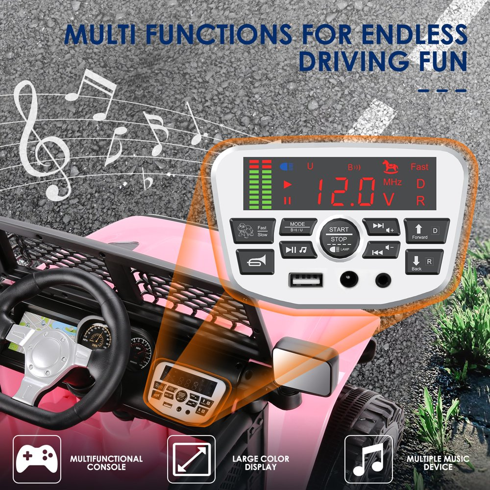 12V Kids Ride On Truck with Parent Remote Control and Bluetooth Music
