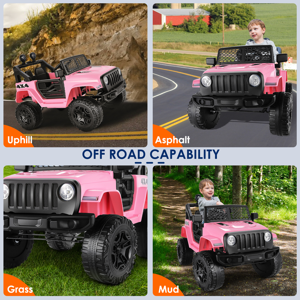 12V Kids Ride On Truck with Parent Remote Control and Bluetooth Music