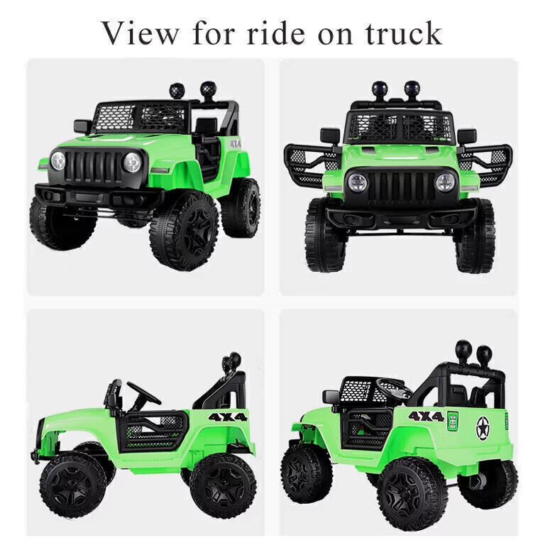 12V Kids Ride-On Truck with Remote Control, LED Lights, and 3 Speed Options