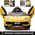 12V Lamborghini Electric Ride-On Car for Kids with Hydraulic Doors - Perfect Gift for Young Sports Car Enthusiasts