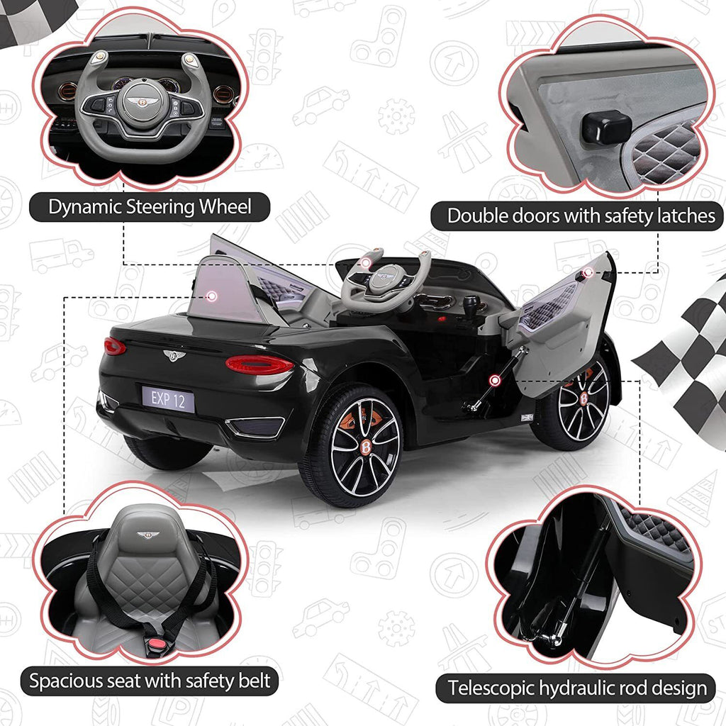 12V Licensed Bentley Electric Ride-On Car for Kids with Remote Control and 4 Wheels