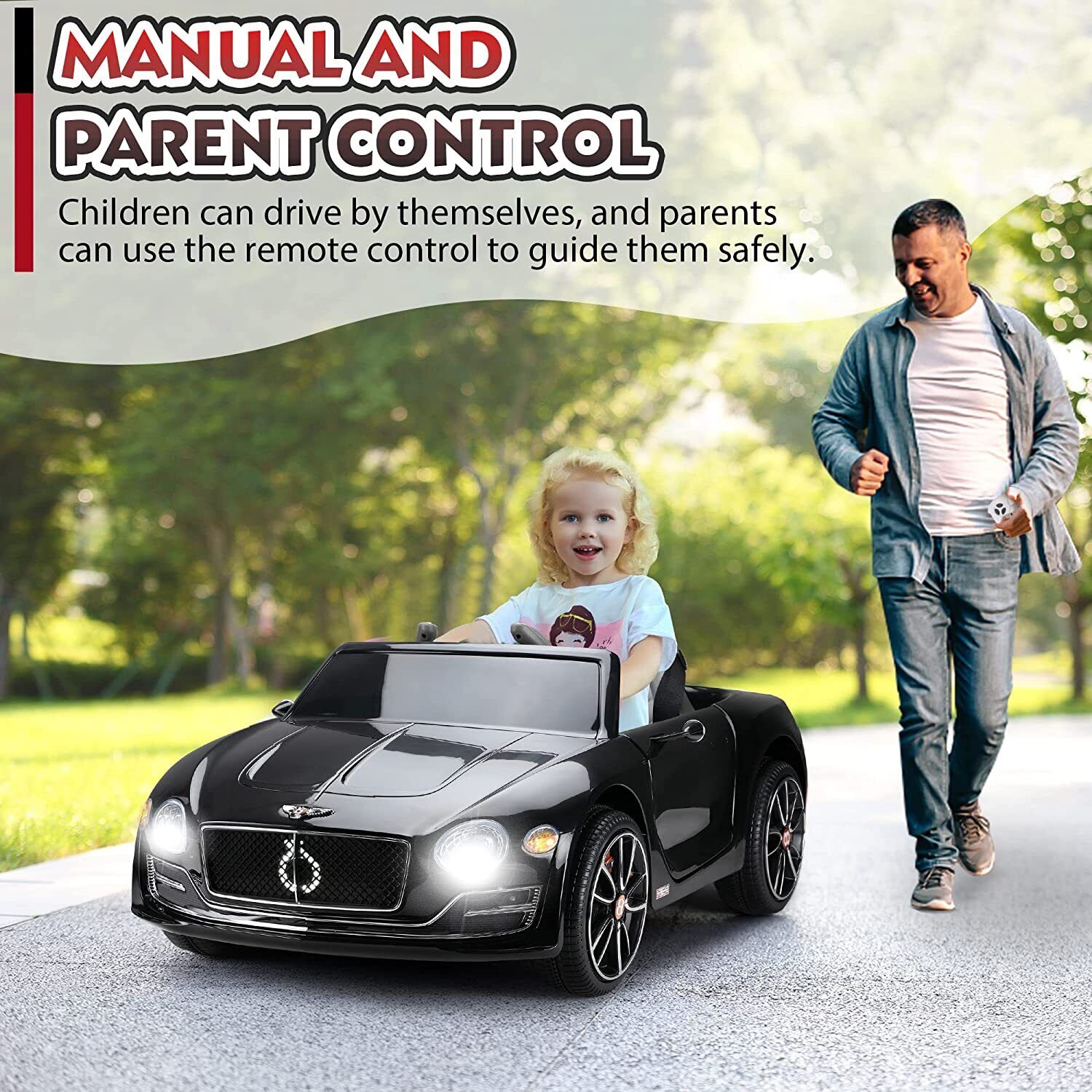 12V Licensed Bentley Electric Kids Ride On Car with Remote Control - Suitable for Ages 3-8 Years