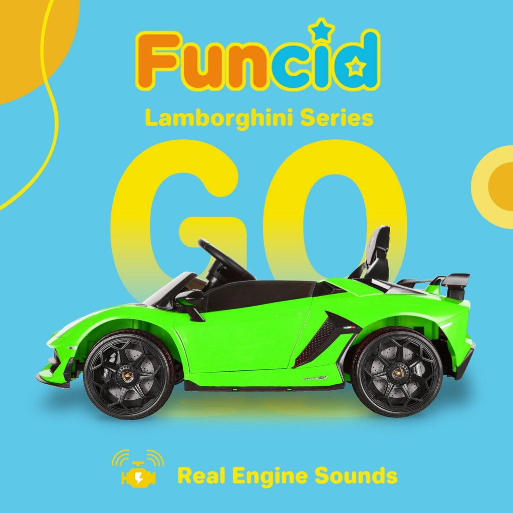 12V Licensed Lamborghini Aventador Electric Ride-On Car with LED Lights for Kids