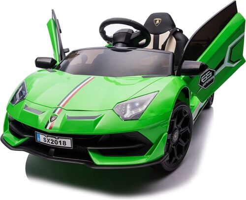 12V Licensed Lamborghini Aventador Ride-On Car with Hydraulic Doors for Kids