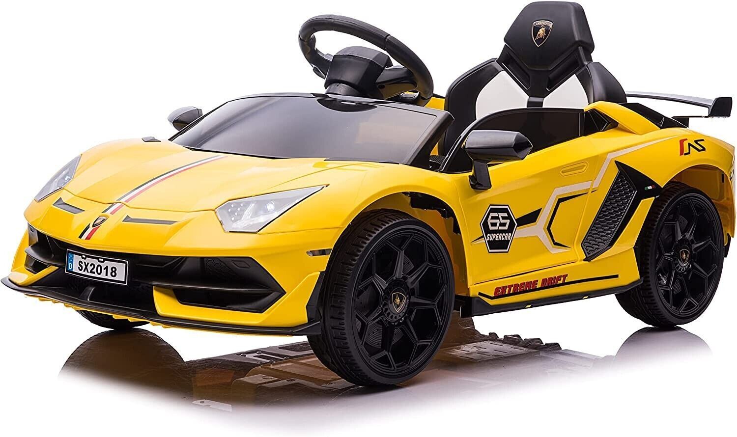 12V Electric Lamborghini Sports Car for Kids - Yellow