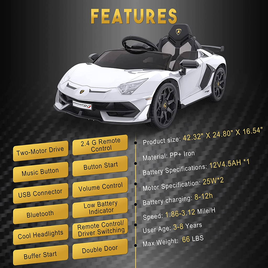 12V Licensed Lamborghini Electric Ride-On Car for Kids: The Ultimate Driving Experience