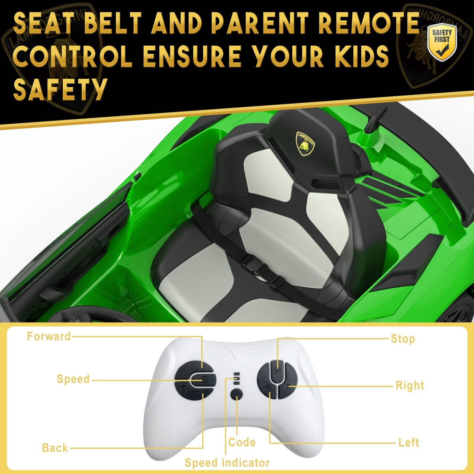 12V Licensed Lamborghini/McLaren Kids Ride On Car with Remote Control - Electric Gift for Children
