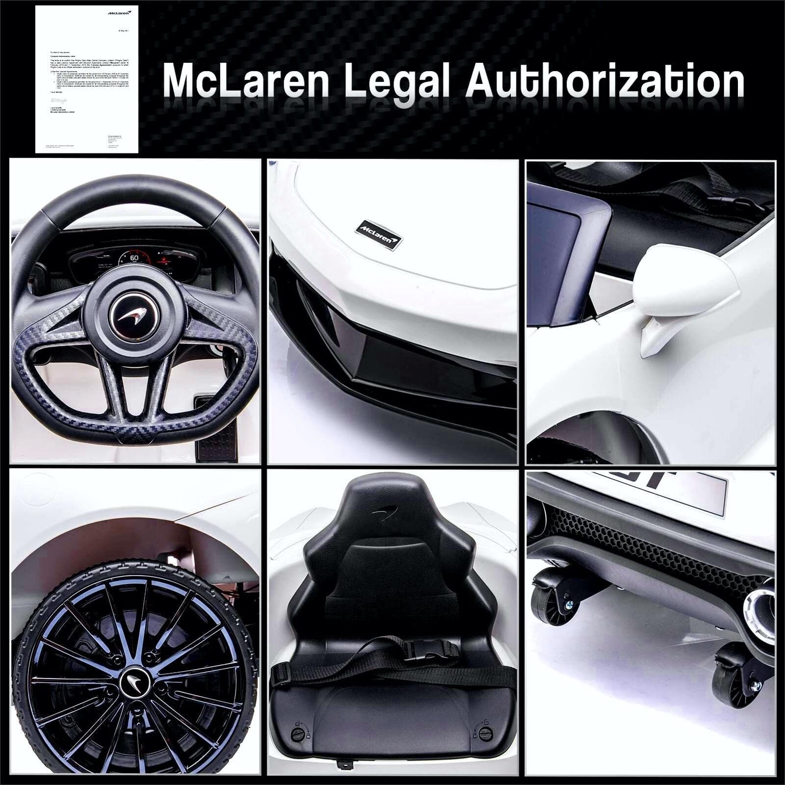 12V Licensed McLaren Battery Powered Sports Car for Kids - Officially Licensed Ride on Toy
