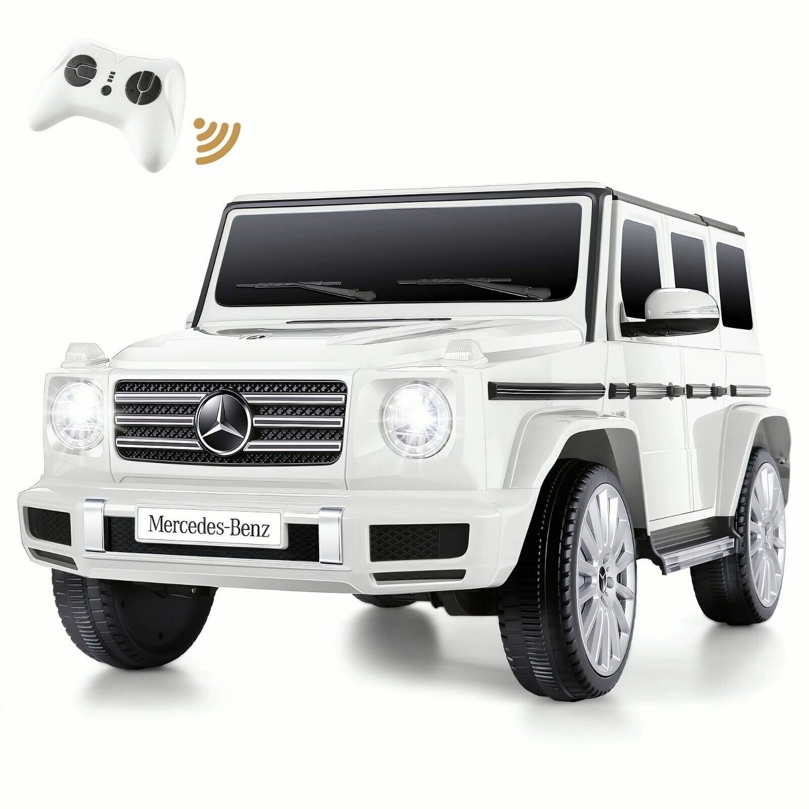Licensed Mercedes Benz G500 4WD Electric Ride On Car for Kids with Remote Control and LED Lights - 12V