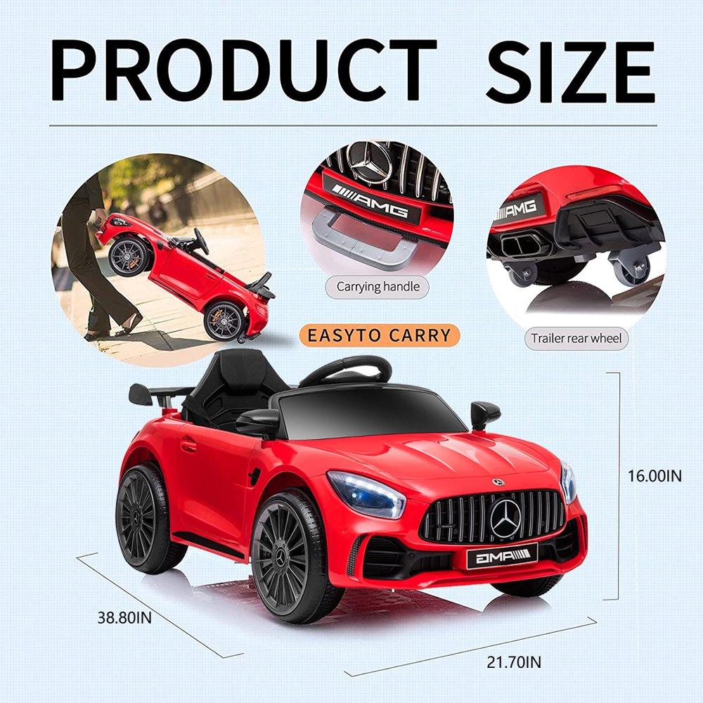 12V Mercedes Benz Kids Ride On Car with Remote Control - Red