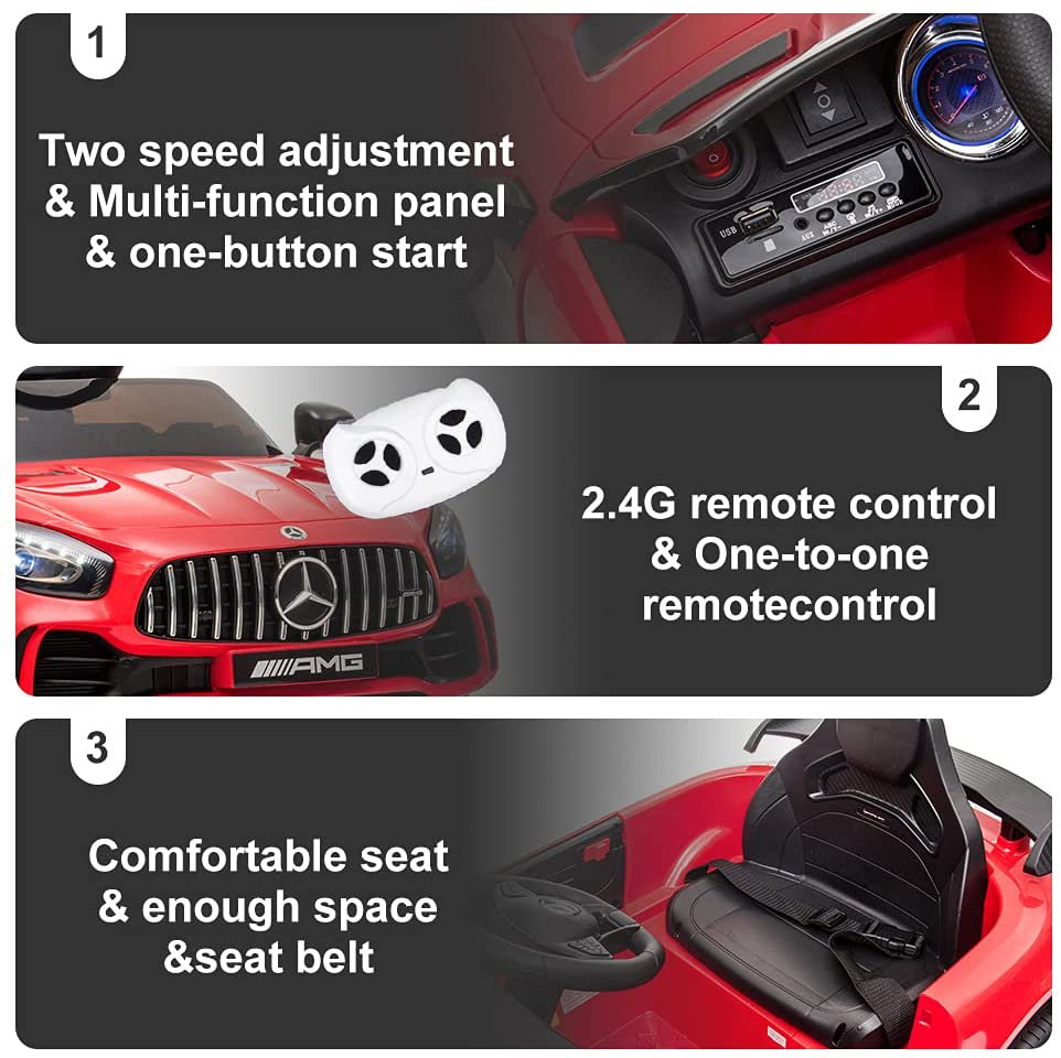 12V Mercedes Benz Kids Ride On Car with Remote Control - Red