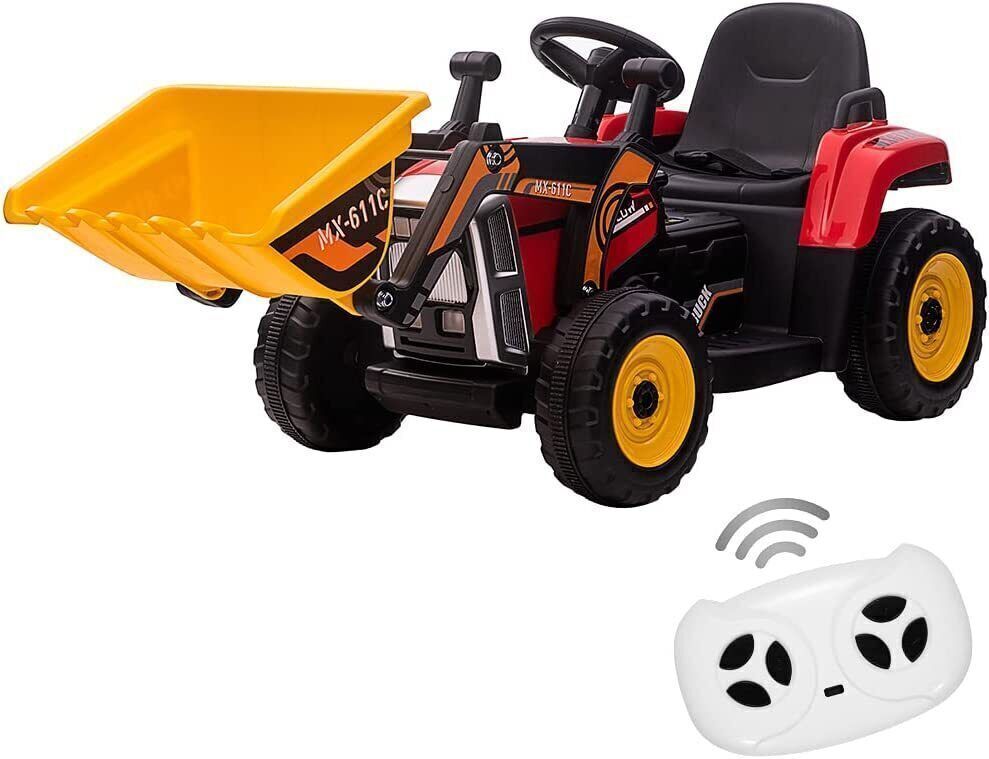 12V RC Excavator Ride-On Tractor with Music, Headlights, and Horn for Kids