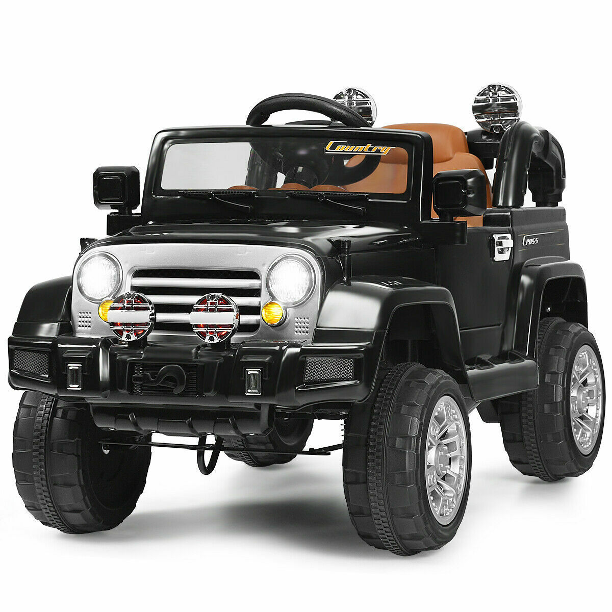 12V RC Remote Control Black Truck Car for Kids