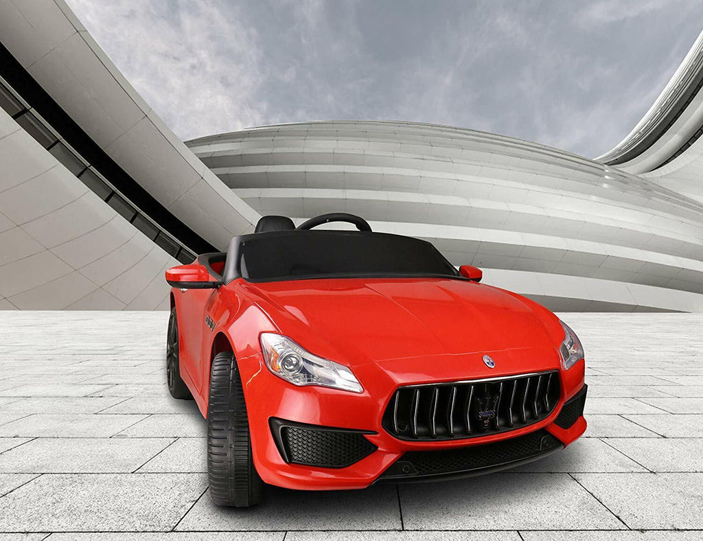 12V Red Maserati Quattroporte Kids Remote Control Ride-On Car with Licensed Design