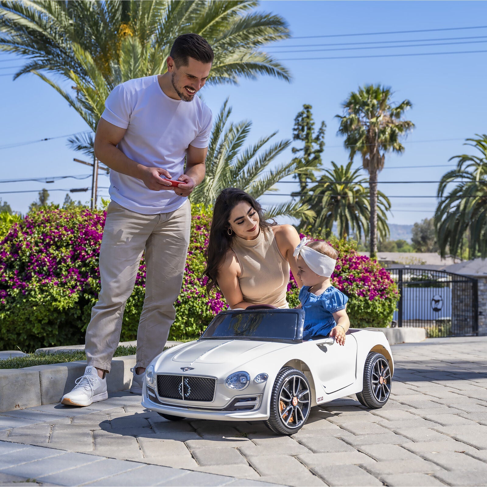 12V Bentley Style Kids Ride On Electric Toy Car with Remote Control and LED Lights