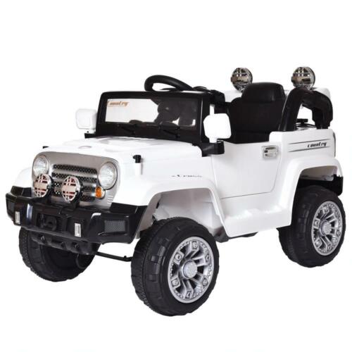12V Remote Control Electric Truck Car for Kids - White