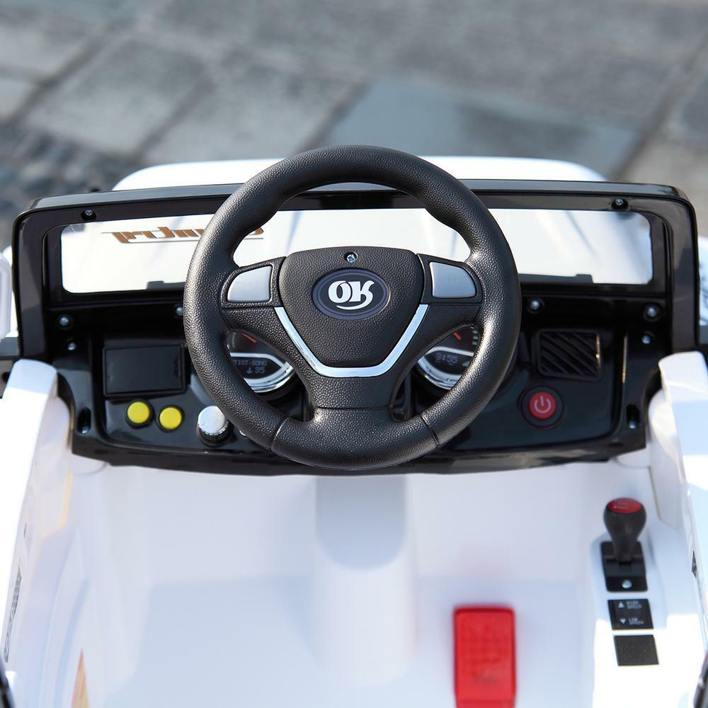 12V Remote Control Electric Truck Car for Kids - White
