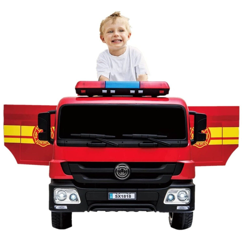 12V Ride-On Fire Truck Toy Car with Remote Control for Kids Ages 3-6