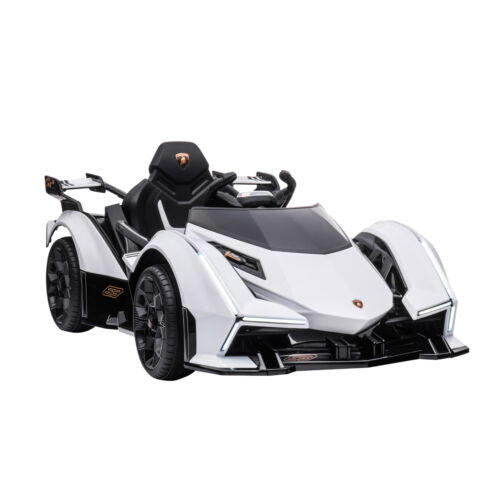 12V White Lamborghini GT Kids Ride-On Sports Car with Remote Control