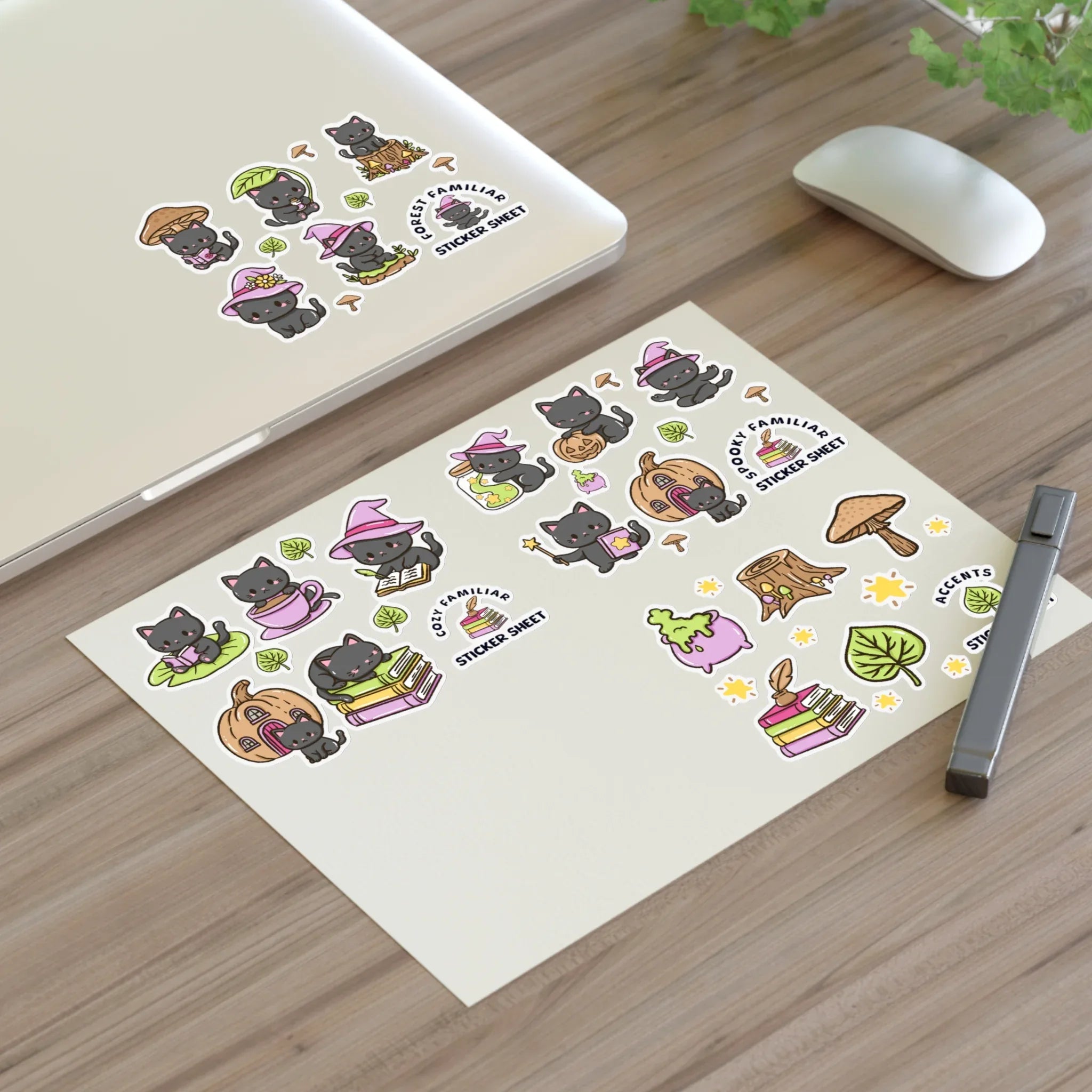 Kitty Cozy Familiar Sticker Sheet