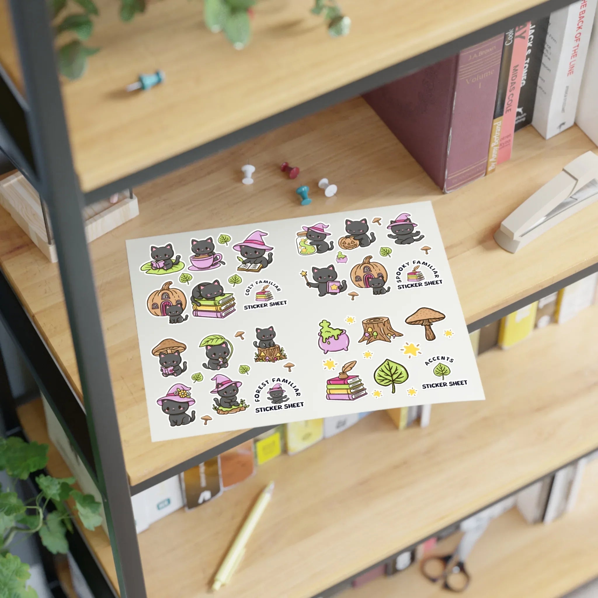 Kitty Cozy Familiar Sticker Sheet