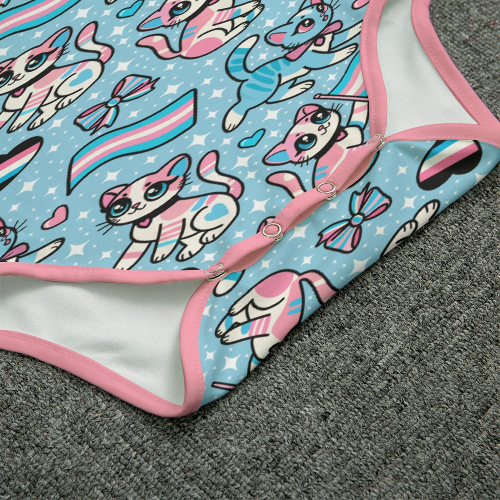 Purrfect Trans Pride Adult Cuddlesuit