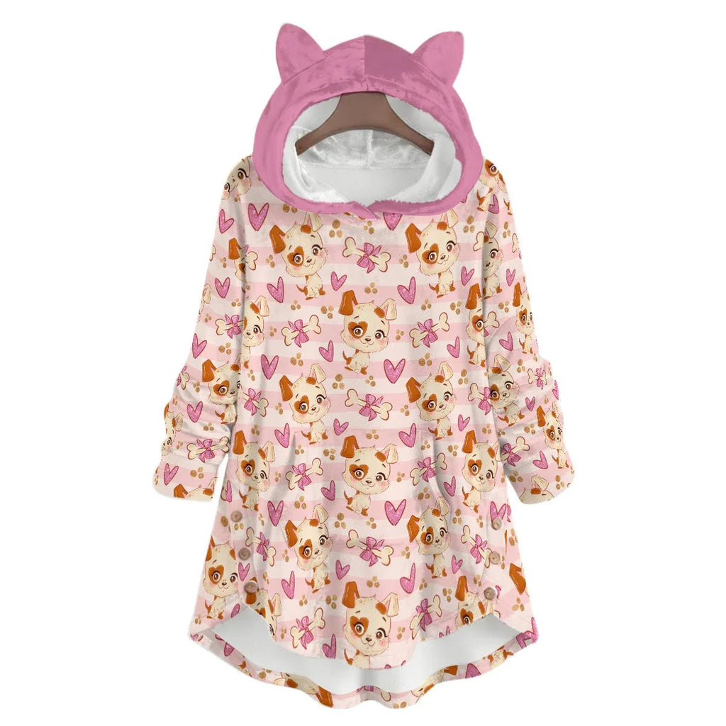 Puppy Love Flannel Ears Hoodie