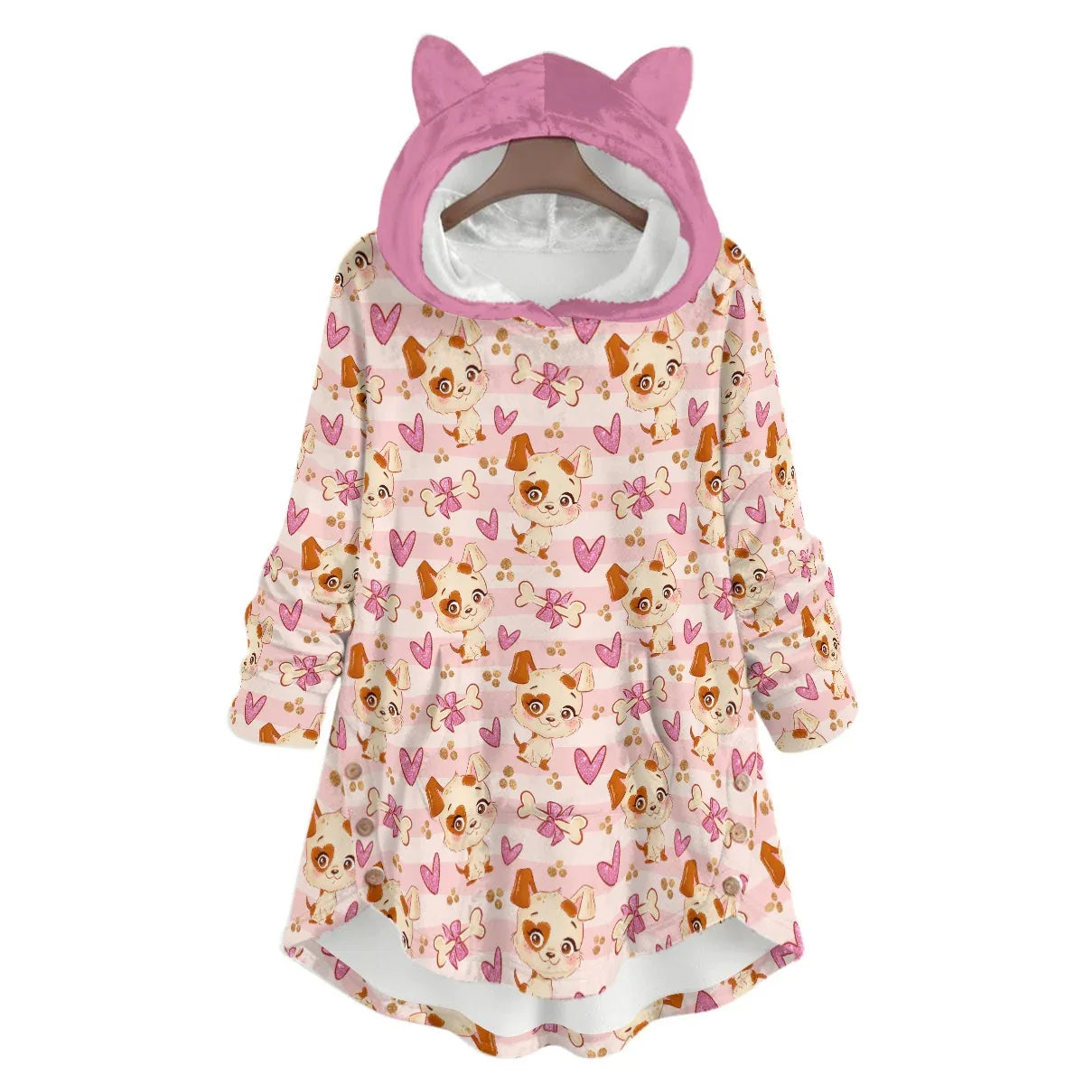 Puppy Love Flannel Ears Hoodie