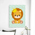 Adorable Jungle Lion Frameless Mural