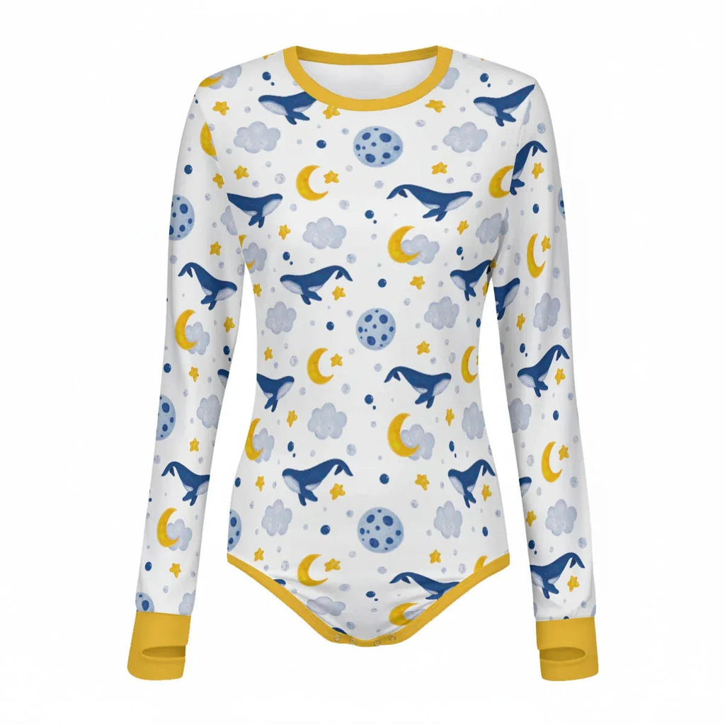 Sleepy Whale Dreams Long Sleeve CuddleSuit
