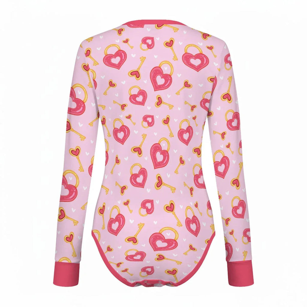 Heart & Key Long Sleeve CuddleSuit