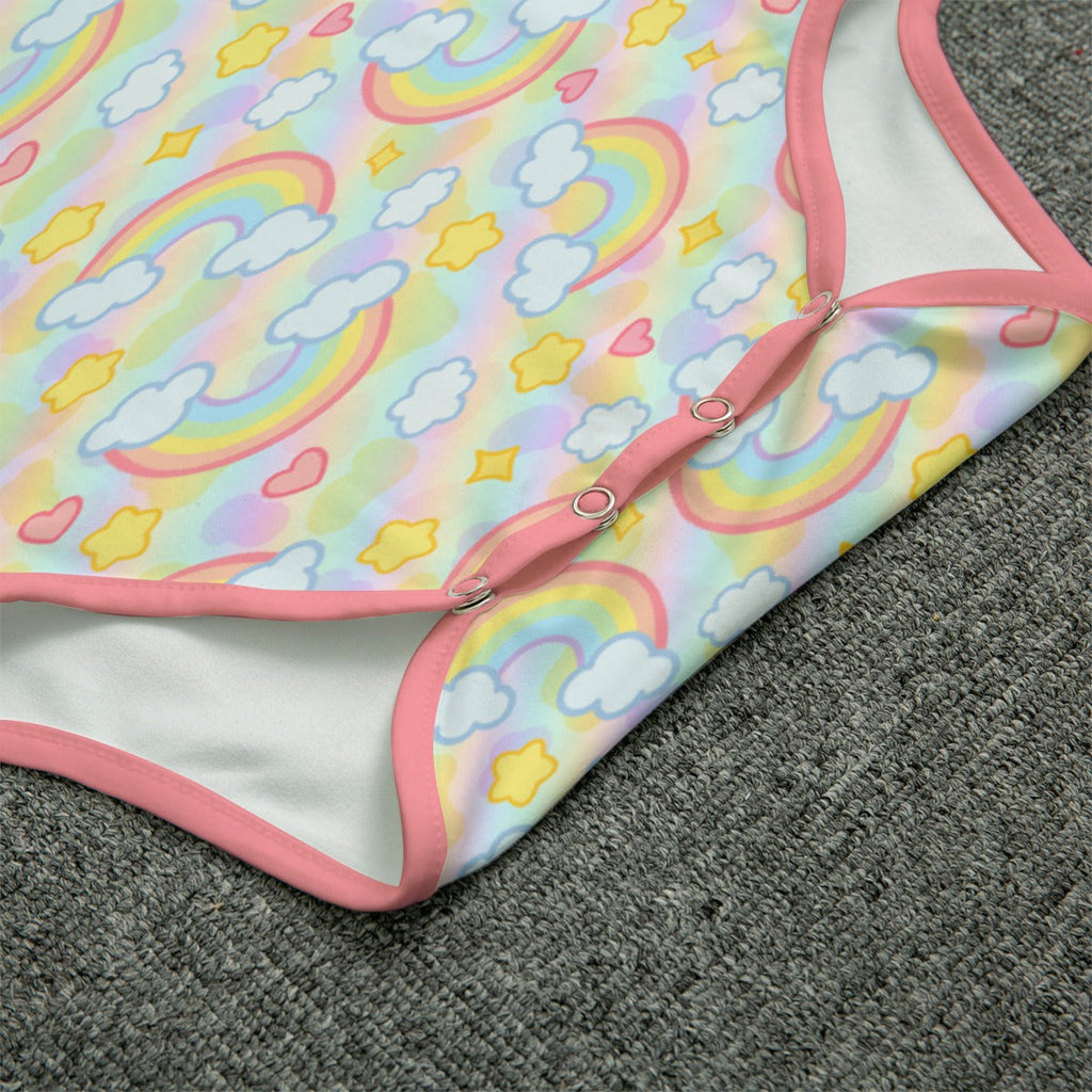 Pastel Rainbow Short Sleeve CuddleSuit