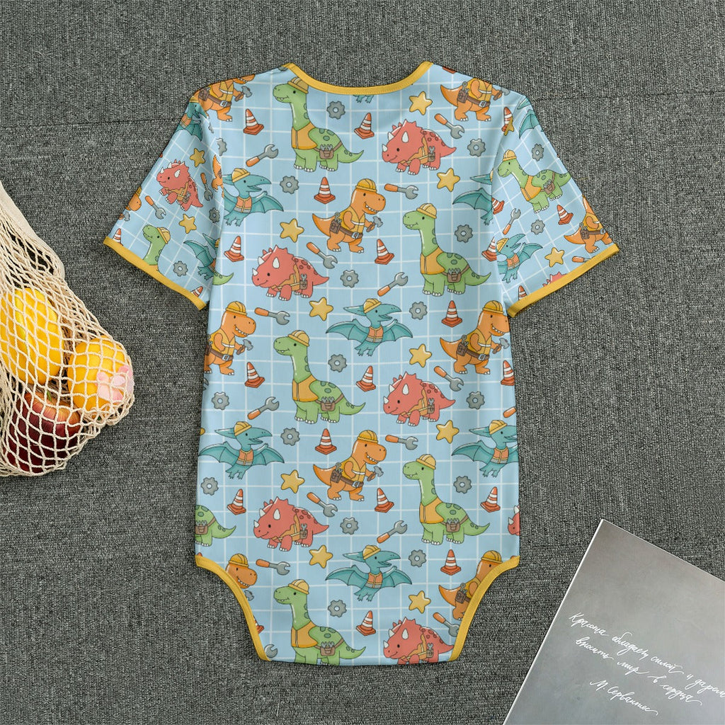 Dino Builders Short Sleeve CuddleSuit