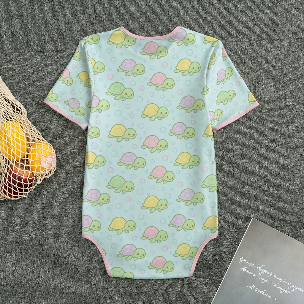Tiny Turtle Short Sleeve CuddleSuit