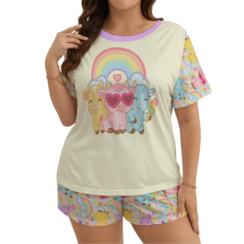 Rainbow Moobaby Cozy Pajama Set