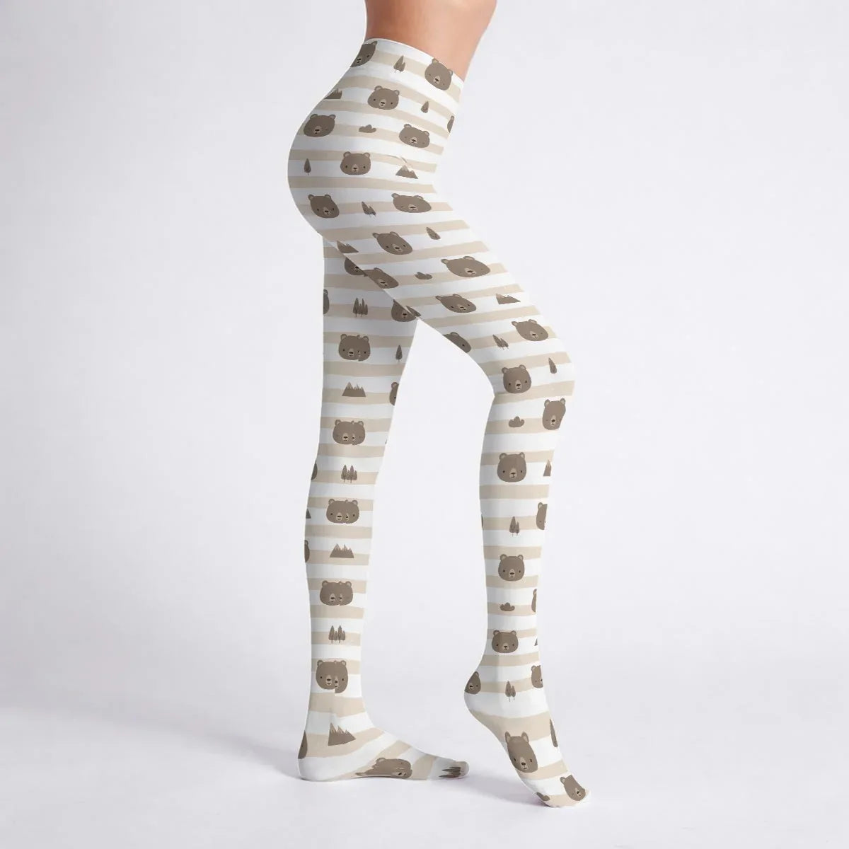 Cozy Woodland Bear Stretch Tights