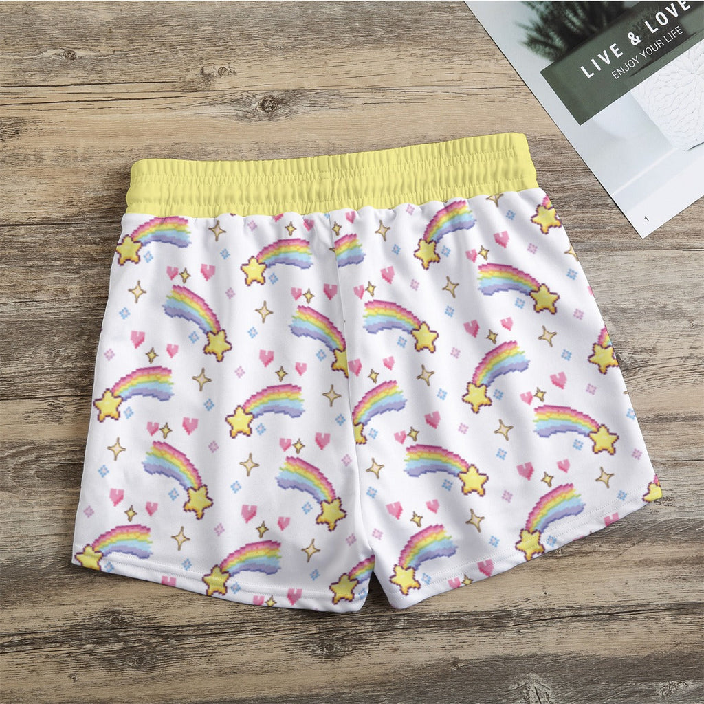 Pixel Rainbow Star Cozy Shorts