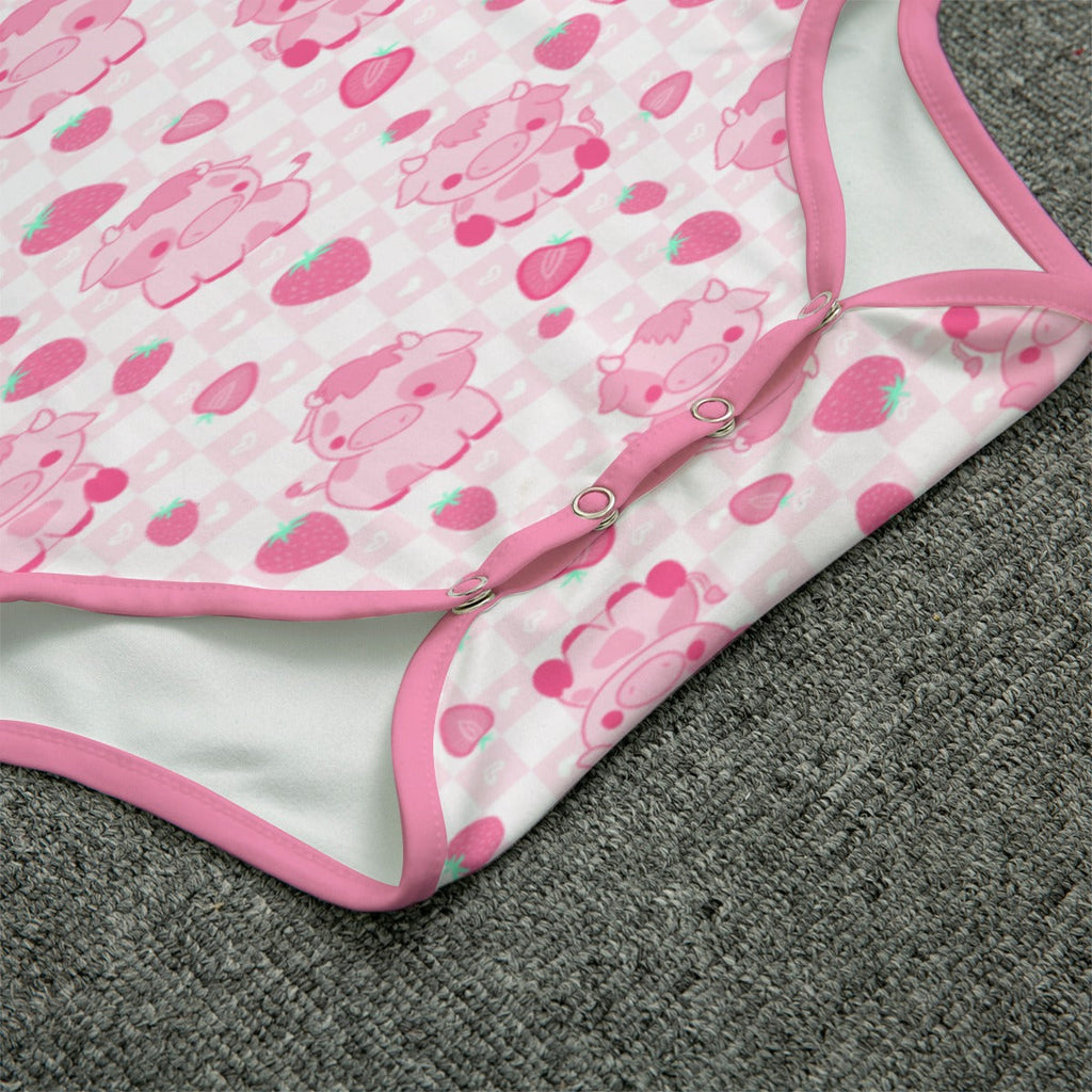Berry Moo Short Sleeve CuddleSuit
