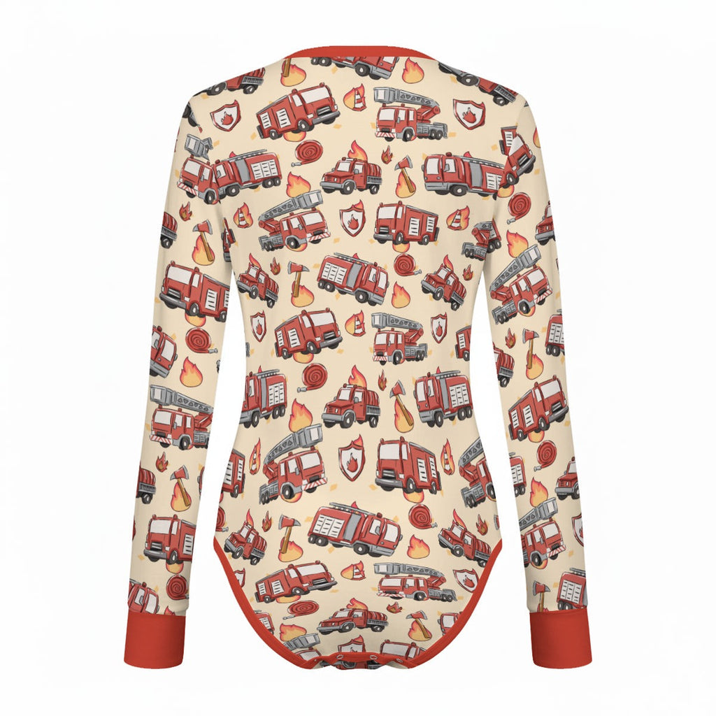 Little Firefighter Long Sleeve CuddleSuit