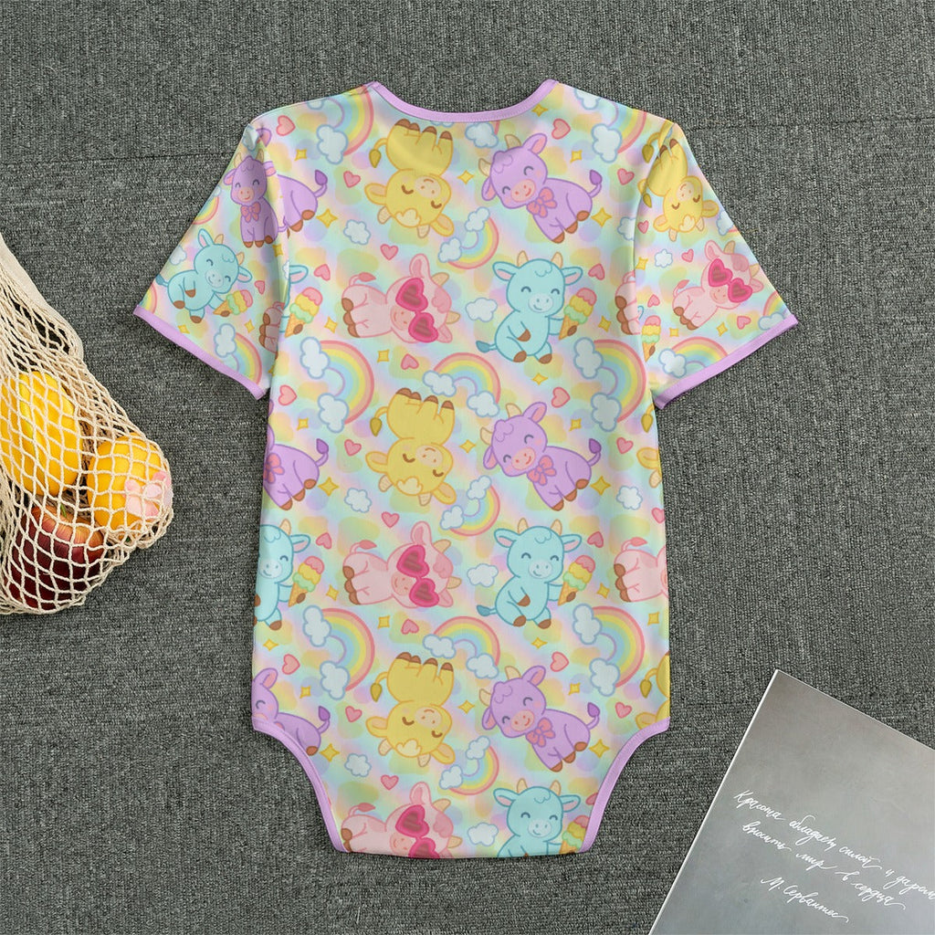 Rainbow Moobaby Short Sleeve CuddleSuit