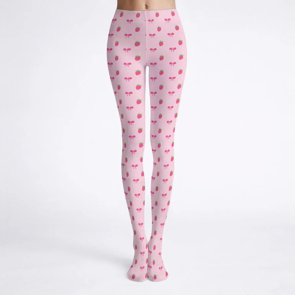 Pretty Lil Strawberries Stretchy Tights