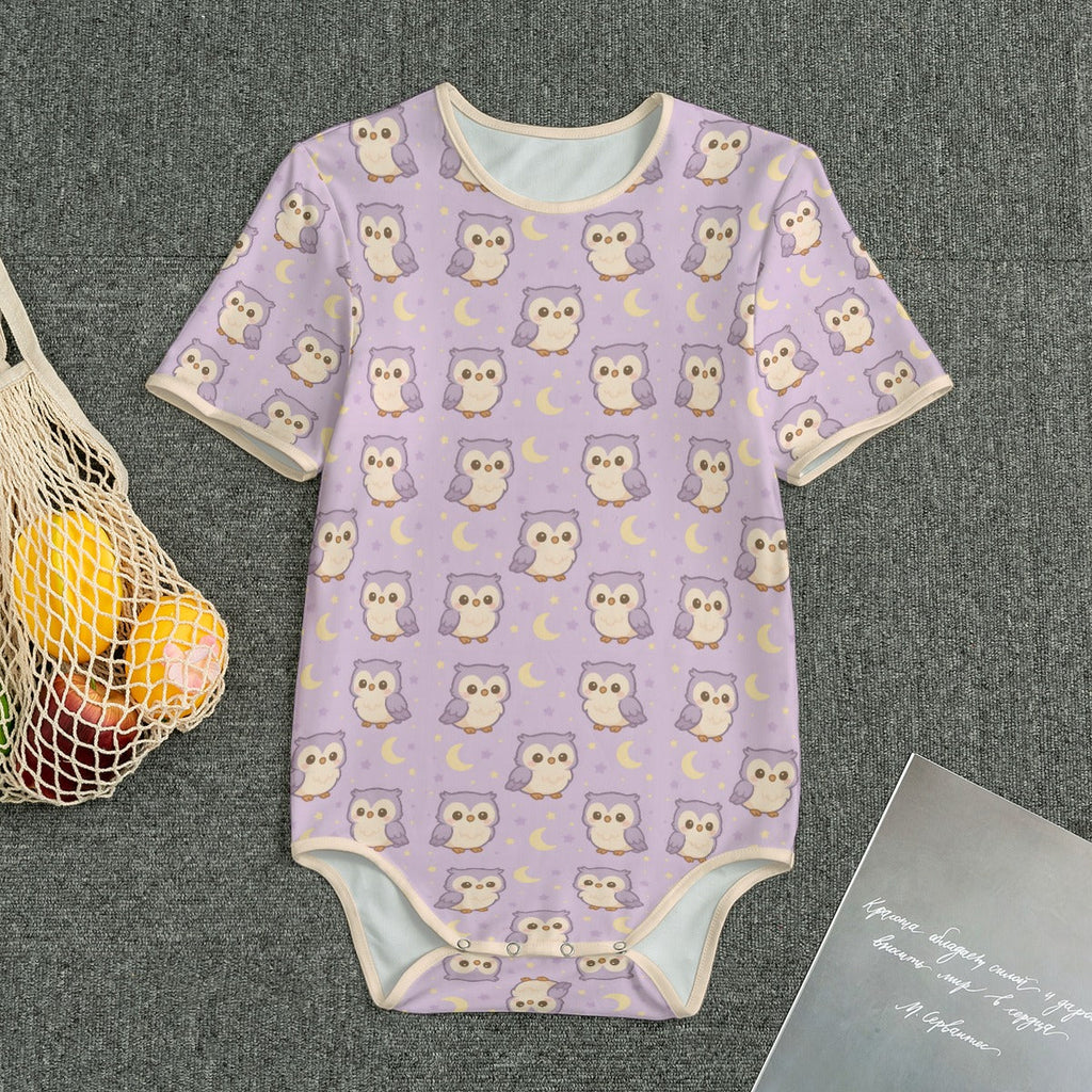 Moonlit Hoot Short Sleeve CuddleSuit