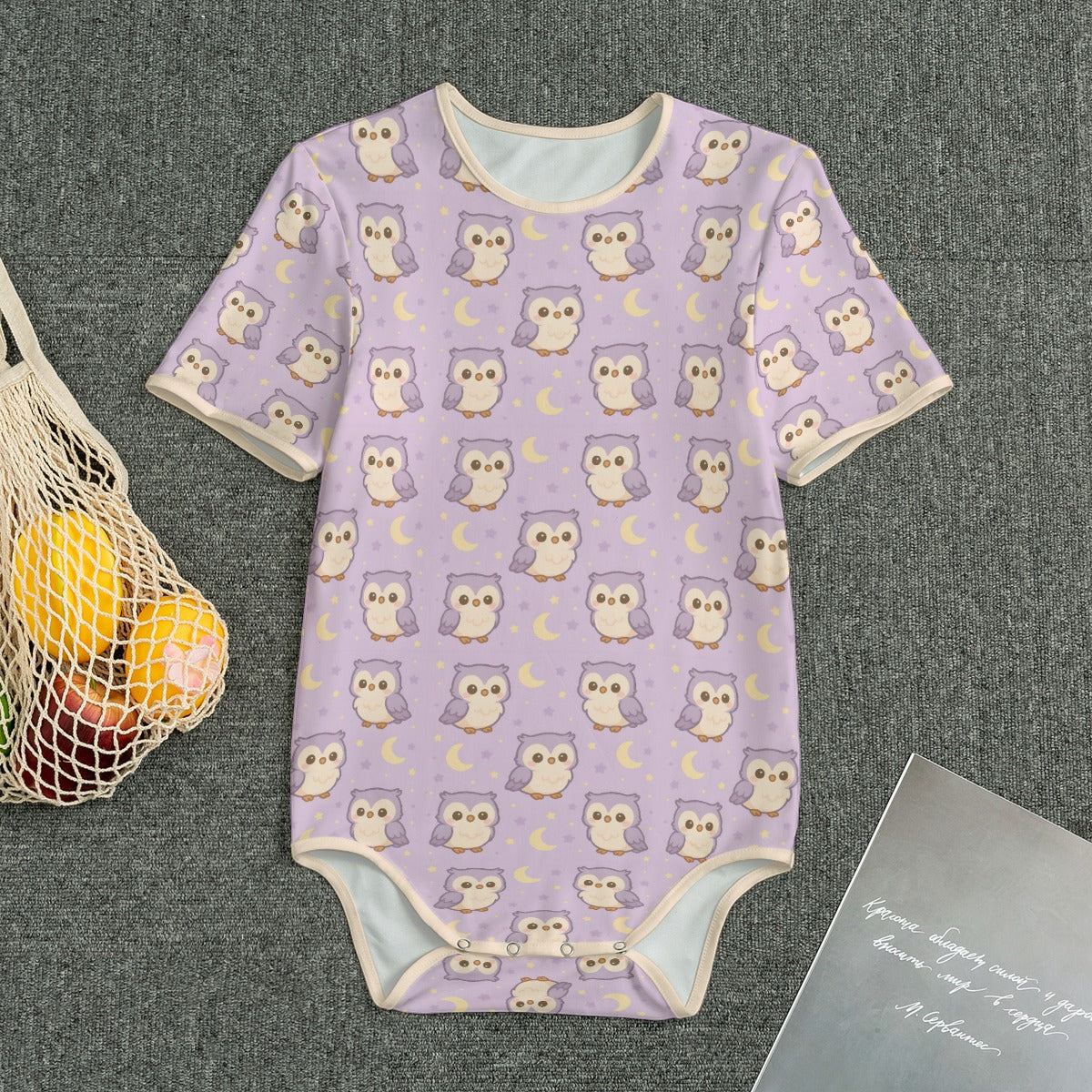 Moonlit Hoot Short Sleeve CuddleSuit