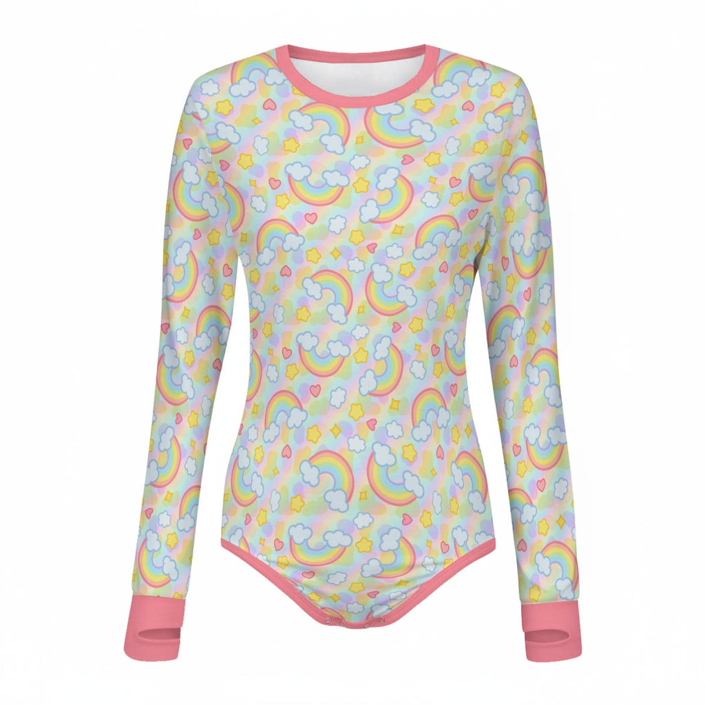 Pastel Rainbow Long Sleeve CuddleSuit