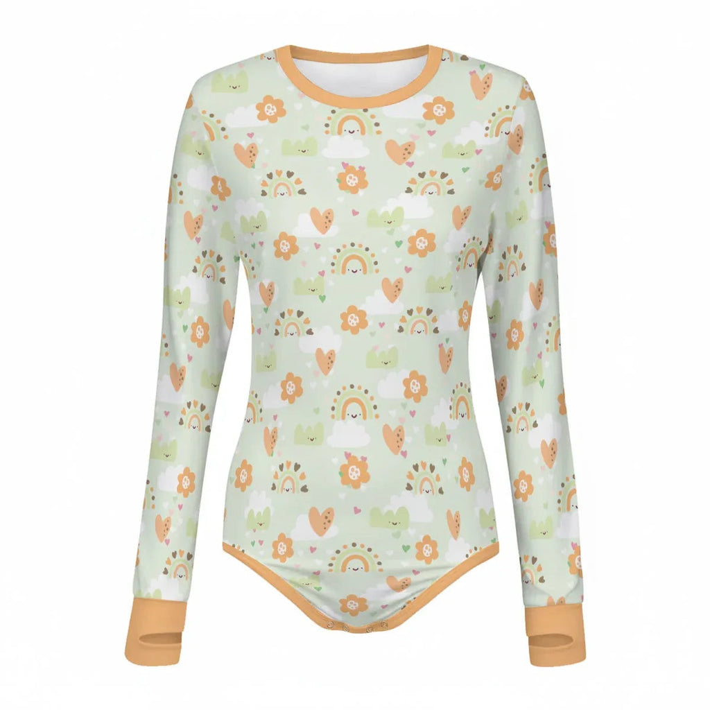 Mint Meadow Long Sleeve CuddleSuit