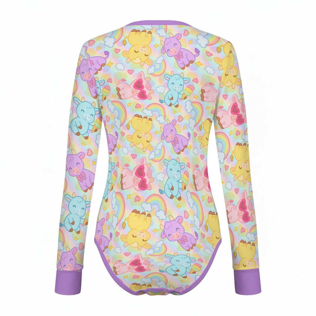 Rainbow Moobaby Long Sleeve CuddleSuit