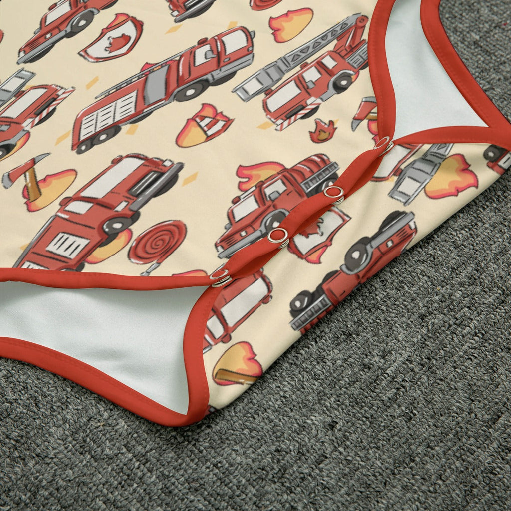 Little Firefighter Short Sleeve CuddleSuit