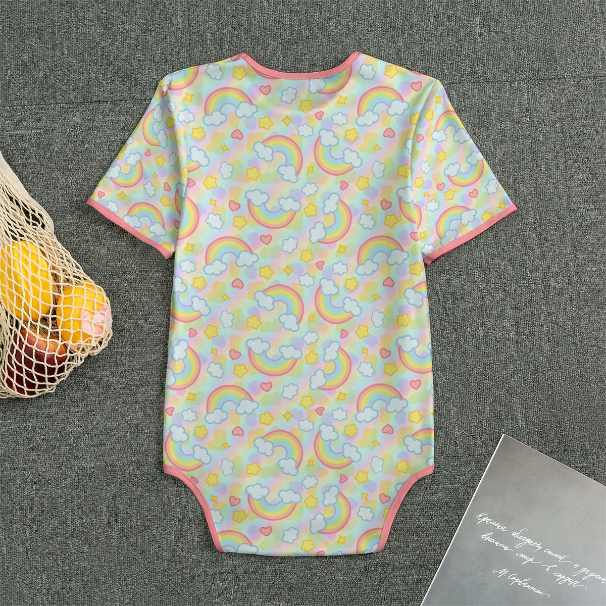Pastel Rainbow Short Sleeve CuddleSuit