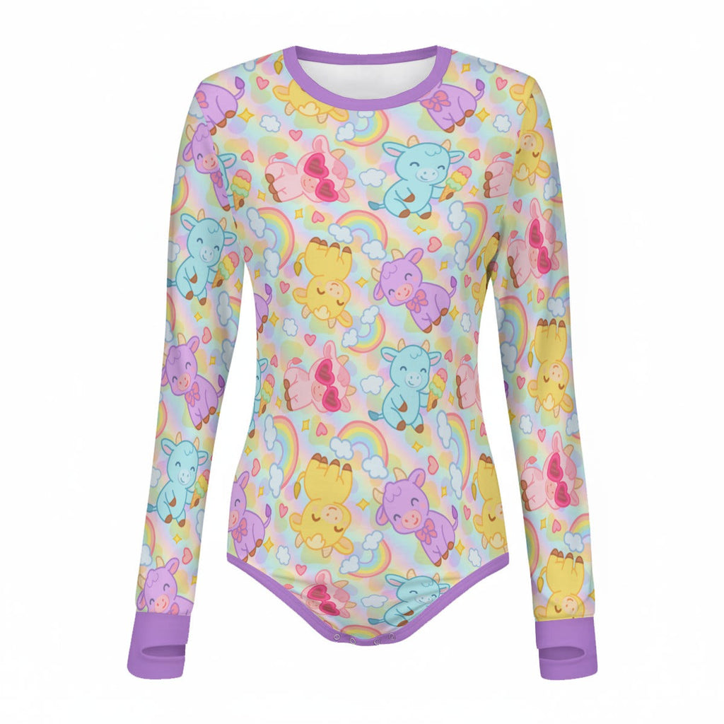 Rainbow Moobaby Long Sleeve CuddleSuit