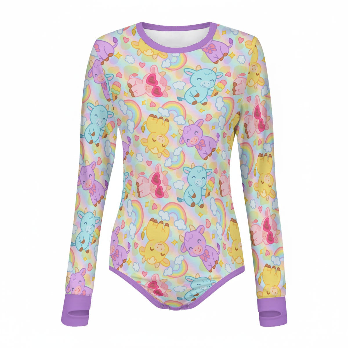 Rainbow Moobaby Long Sleeve CuddleSuit